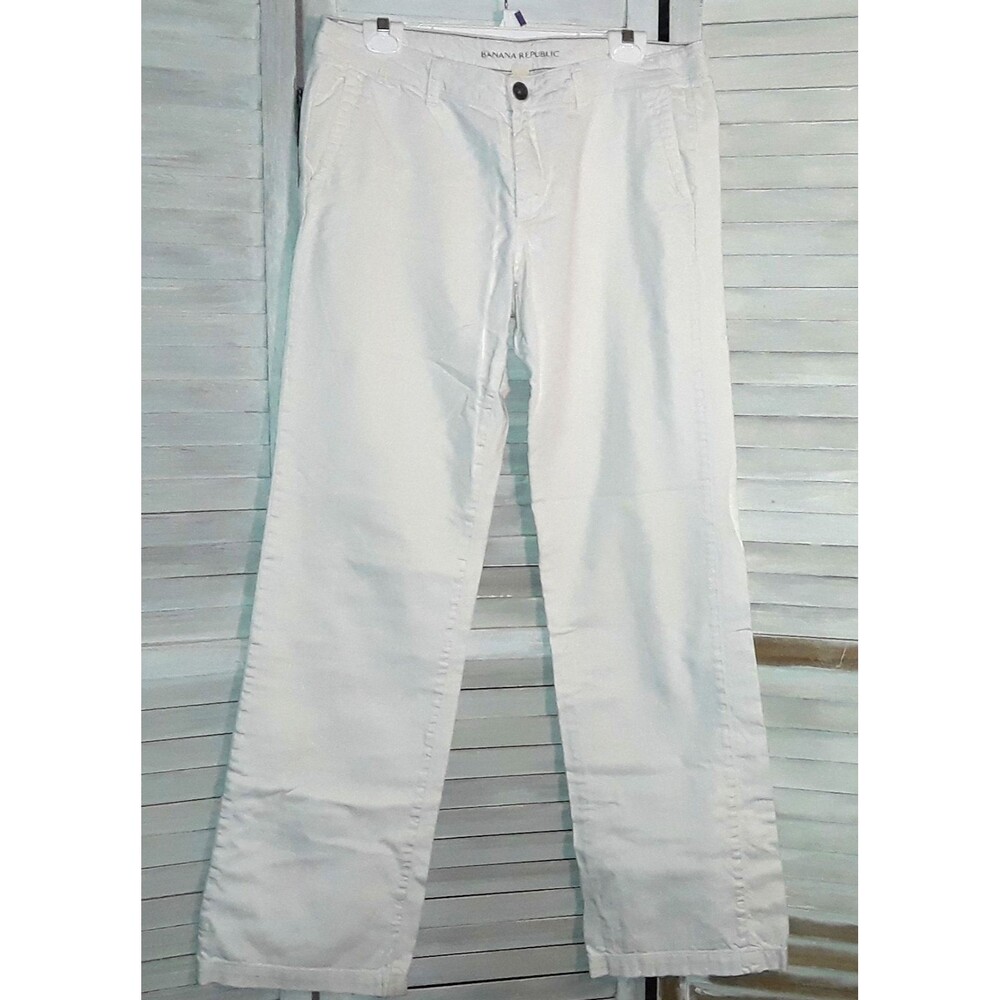Banana Republic Jeans Women's 31L White Premium Denim Mid Rise Stretch